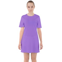 Amethyst Purple Sixties Short Sleeve Mini Dress by FashionLane