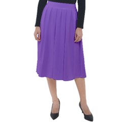 Amethyst Purple Classic Velour Midi Skirt  by FashionLane