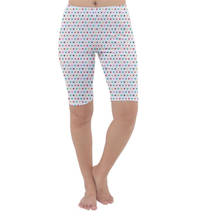 Hearts Pattern Cropped Leggings 