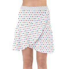 Hearts Pattern Wrap Front Skirt