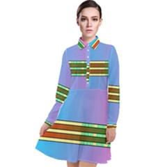 Vaporwave Hack The Planet 4 Long Sleeve Chiffon Shirt Dress by WetdryvacsLair