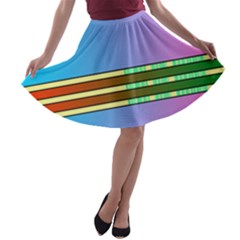 Vaporwave Hack The Planet 4 A-line Skater Skirt by WetdryvacsLair