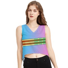 Vaporwave Hack The Planet 4 V-neck Cropped Tank Top