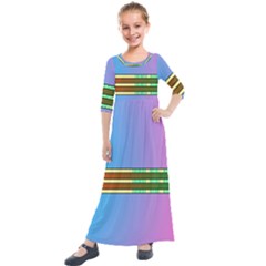 Vaporwave Hack The Planet 4 Kids  Quarter Sleeve Maxi Dress by WetdryvacsLair