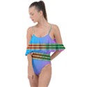 Vaporwave Hack The Planet 4 Drape Piece Swimsuit View1