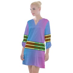 Vaporwave Hack The Planet 4 Open Neck Shift Dress