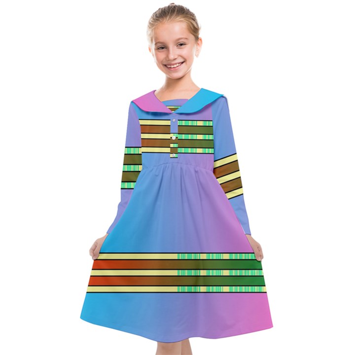 Vaporwave Hack The Planet 4 Kids  Midi Sailor Dress