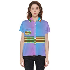 Vaporwave Hack The Planet 4 Short Sleeve Pocket Shirt