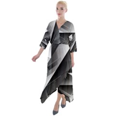 Harris Quarter Sleeve Wrap Front Maxi Dress by MRNStudios