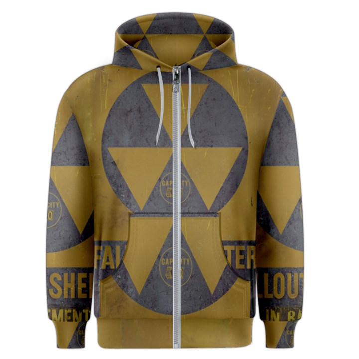 Fallout Shelter In Basement Radiation Sign Men s Zipper Hoodie