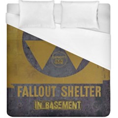 Fallout Shelter In Basement Radiation Sign Duvet Cover (king Size) by WetdryvacsLair