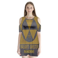 Fallout Shelter In Basement Radiation Sign Shoulder Cutout Velvet One Piece by WetdryvacsLair