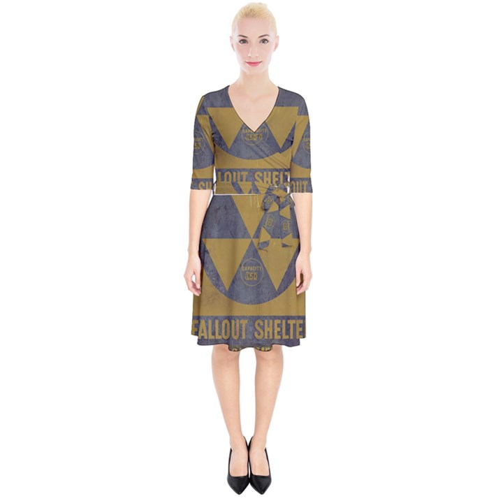 Fallout Shelter In Basement Radiation Sign Wrap Up Cocktail Dress