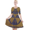 Fallout Shelter In Basement Radiation Sign Quarter Sleeve A-Line Dress View1