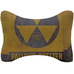 Fallout Shelter In Basement Radiation Sign Seat Head Rest Cushion by WetdryvacsLair