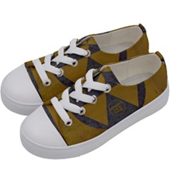 Fallout Shelter In Basement Radiation Sign Kids  Low Top Canvas Sneakers by WetdryvacsLair