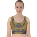 Fallout Shelter In Basement Radiation Sign Velvet Racer Back Crop Top View1