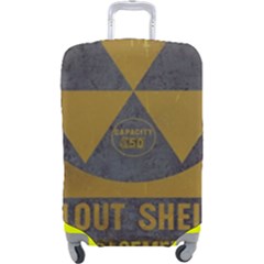 Fallout Shelter In Basement Radiation Sign Luggage Cover (large) by WetdryvacsLair