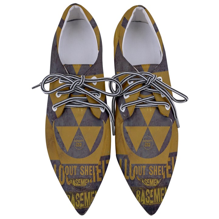 Fallout Shelter In Basement Radiation Sign Pointed Oxford Shoes