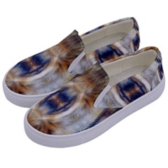 Retro Hippie Vibe Trippy Psychedelic Kids  Canvas Slip Ons by CrypticFragmentsDesign