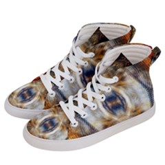 Retro Hippie Vibe Trippy Psychedelic Women s Hi-top Skate Sneakers by CrypticFragmentsDesign