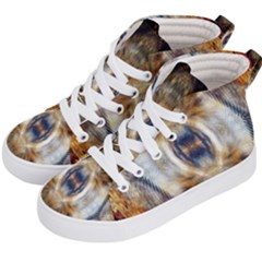 Retro Hippie Vibe Trippy Psychedelic Kids  Hi-top Skate Sneakers by CrypticFragmentsDesign