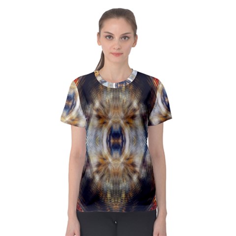 Retro Hippie Vibe Trippy Psychedelic Women s Sport Mesh Tee by CrypticFragmentsDesign