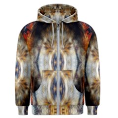 Retro Hippie Vibe Trippy Psychedelic Men s Zipper Hoodie by CrypticFragmentsDesign