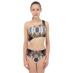 Retro Hippie Vibe Trippy Psychedelic Spliced Up Two Piece Swimsuit by CrypticFragmentsDesign