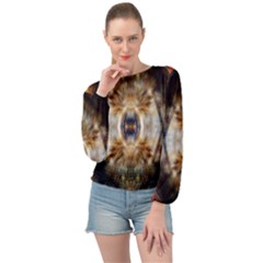 Retro Hippie Vibe Trippy Psychedelic Banded Bottom Chiffon Top by CrypticFragmentsDesign