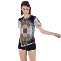 Retro Hippie Vibe Trippy Psychedelic Asymmetrical Short Sleeve Sports Tee by CrypticFragmentsDesign