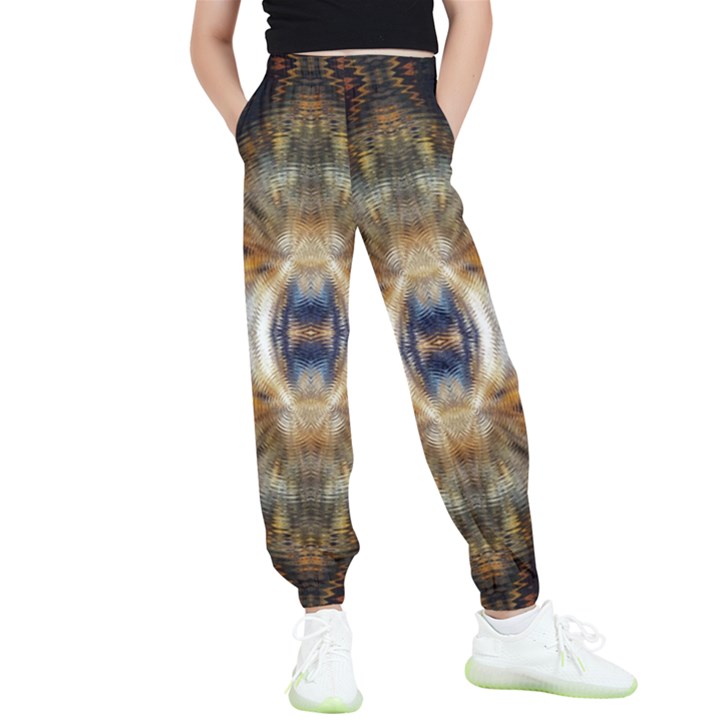 Retro Hippie Vibe Trippy Psychedelic Kids  Elastic Waist Pants