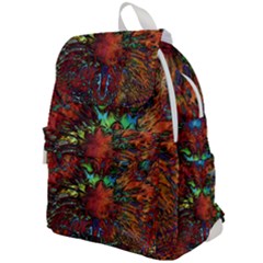 Boho Hippie Trippy Floral Pattern Top Flap Backpack by CrypticFragmentsDesign