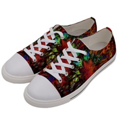 Boho Hippie Trippy Floral Pattern Women s Low Top Canvas Sneakers by CrypticFragmentsDesign