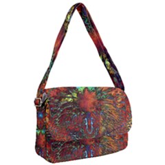 Boho Hippie Trippy Floral Pattern Courier Bag by CrypticFragmentsDesign