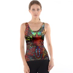 Boho Hippie Trippy Floral Pattern Tank Top by CrypticFragmentsDesign