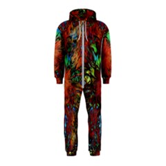 Boho Hippie Trippy Floral Pattern Hooded Jumpsuit (kids) by CrypticFragmentsDesign