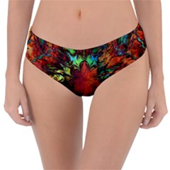 Boho Hippie Trippy Floral Pattern Reversible Classic Bikini Bottoms by CrypticFragmentsDesign