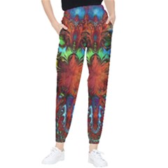 Boho Hippie Trippy Floral Pattern Tapered Pants by CrypticFragmentsDesign