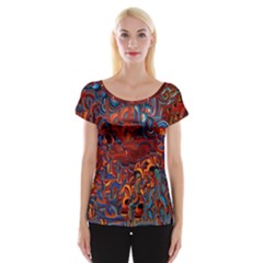 Phoenix In The Rain Abstract Pattern Cap Sleeve Top by CrypticFragmentsDesign