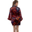 Phoenix in the Rain Abstract Pattern Long Sleeve Satin Kimono View2