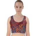 Phoenix in the Rain Abstract Pattern Velvet Racer Back Crop Top View1