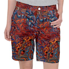 Phoenix In The Rain Abstract Pattern Pocket Shorts by CrypticFragmentsDesign