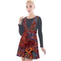 Phoenix in the Rain Abstract Pattern Plunge Pinafore Velour Dress View1