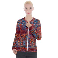 Phoenix In The Rain Abstract Pattern Casual Zip Up Jacket by CrypticFragmentsDesign