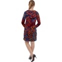 Phoenix in the Rain Abstract Pattern Long Sleeve Hoodie Dress View2