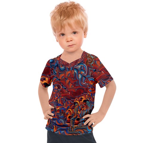 Phoenix In The Rain Abstract Pattern Kids  Sports Tee by CrypticFragmentsDesign