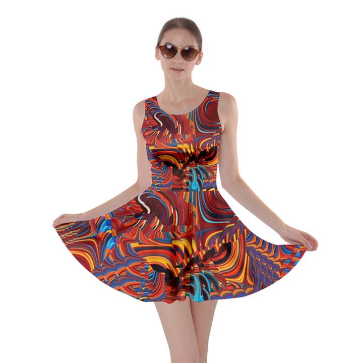 Phoenix Rising Colorful Abstract Art Skater Dress