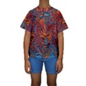 Phoenix Rising Colorful Abstract Art Kids  Short Sleeve Swimwear View1