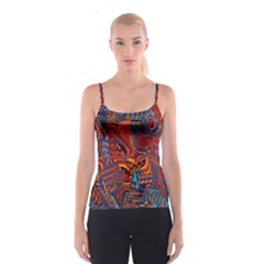 Phoenix Rising Colorful Abstract Art Spaghetti Strap Top by CrypticFragmentsDesign